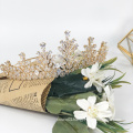 New Stylish  High Quality Bling Shiny Gold Full Zircon Zirconia Prom Headpiece Wedding Bridal Tiara Crown